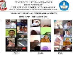 Antisipasi Dampak Demonstrasi, SMPN 47 Makassar Laksanakan Pembelajaran Online