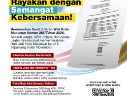 Meriahkan HUT ke-418, Wali Kota Ajak Warga Makassar Rayakan dengan Sederhana tapi Bermakna
