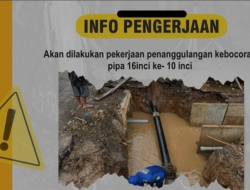 PDAM Makassar Kerjakan Perbaikan Kebocoran Pipa di Jalan Haji Kalla, Suplai Air ke 8 Lokasi Terganggu