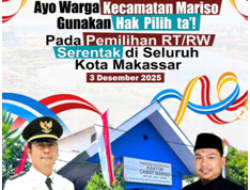 Ayo Sukseskan Pemilihan RT/RW Serentak: Pemerintah Kecamatan Mariso Ajak Warga Gunakan Hak Pilih
