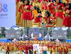 Pelajar SMP Negeri 2 Ikut Meriahkan Tari Kolosal HUT Kota Makassar ke-418