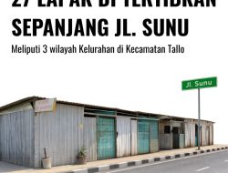 27 Lapak di Sepanjang Jl. Sunu Ditertibkan, Camat Tallo Turun Langsung dengan Pendekatan Persuasif