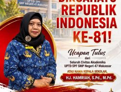 SMPN 47 Makassar Peringati HUT RI ke-81 dengan Upacara Bendera dan Penyerahan Hadiah Porseni 2026