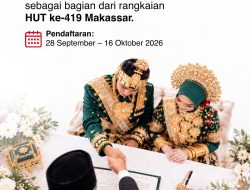 Ada Kado Spesial untuk Kita’ dan Pasangan Ta’! Nikah Massal Gratis Meriahkan HUT ke-419 Makassar